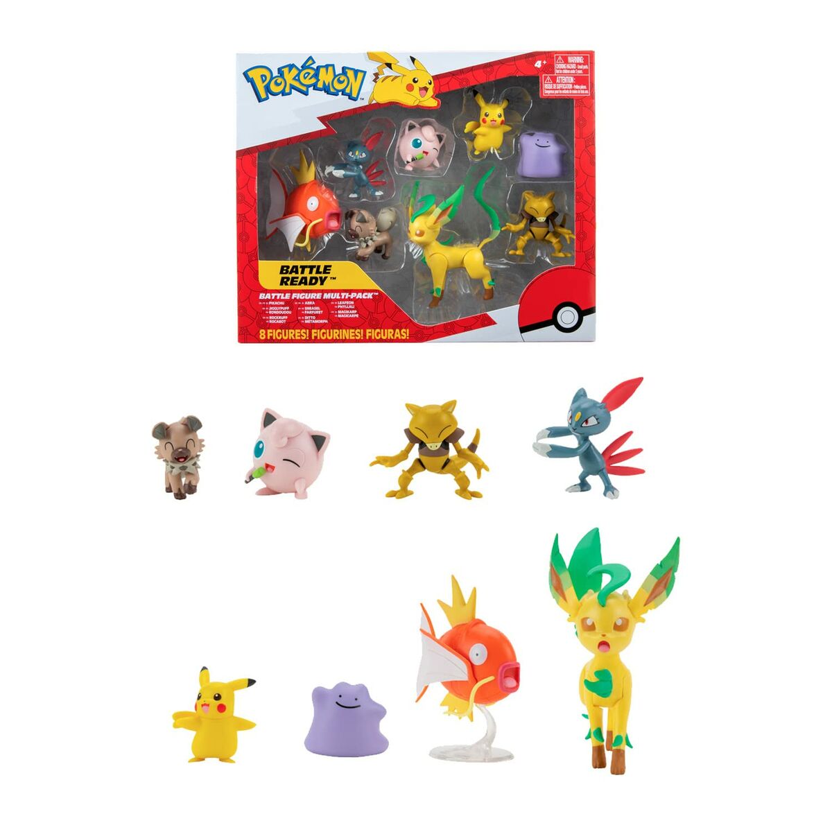 Figurine Pokémon Pikachu, Sneasel, Magikarp, Abra, Rockruff, Ditto, Bayleef & Jigglypuff