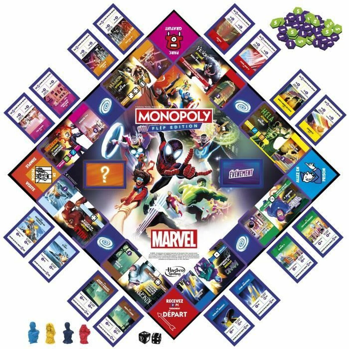 Jeu de société Hasbro Monopoly Flip Edition  MARVEL