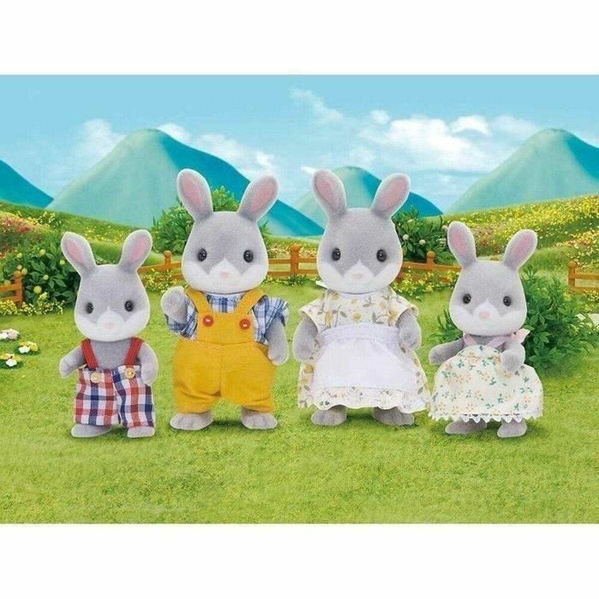 Ensemble de poupées Sylvanian Families Family Gray Rabbit - Sylvanian Families - Jardin D'Eyden - jardindeyden.fr