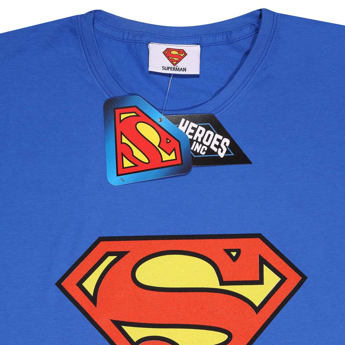 T shirt à manches courtes Superman Logo Bleu Unisexe - Superman - Jardin D'Eyden - jardindeyden.fr