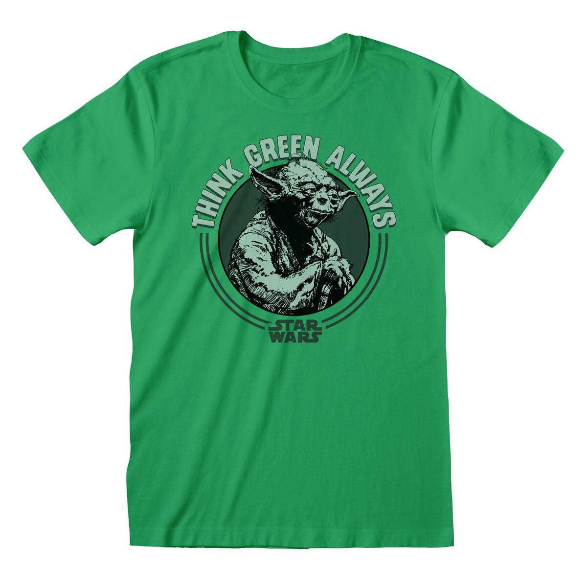 T shirt à manches courtes Star Wars Yoda Think Green Vert Unisexe - Star Wars - Jardin D'Eyden - jardindeyden.fr