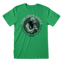 T shirt à manches courtes Star Wars Yoda Think Green Vert Unisexe - Star Wars - Jardin D'Eyden - jardindeyden.fr