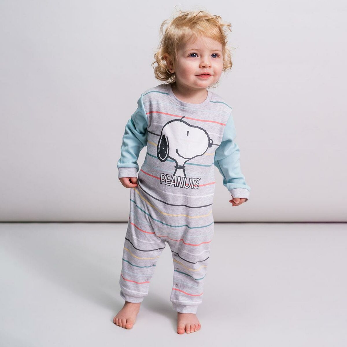 Pyjama à Manches Longues  pour Bébé Snoopy Gris