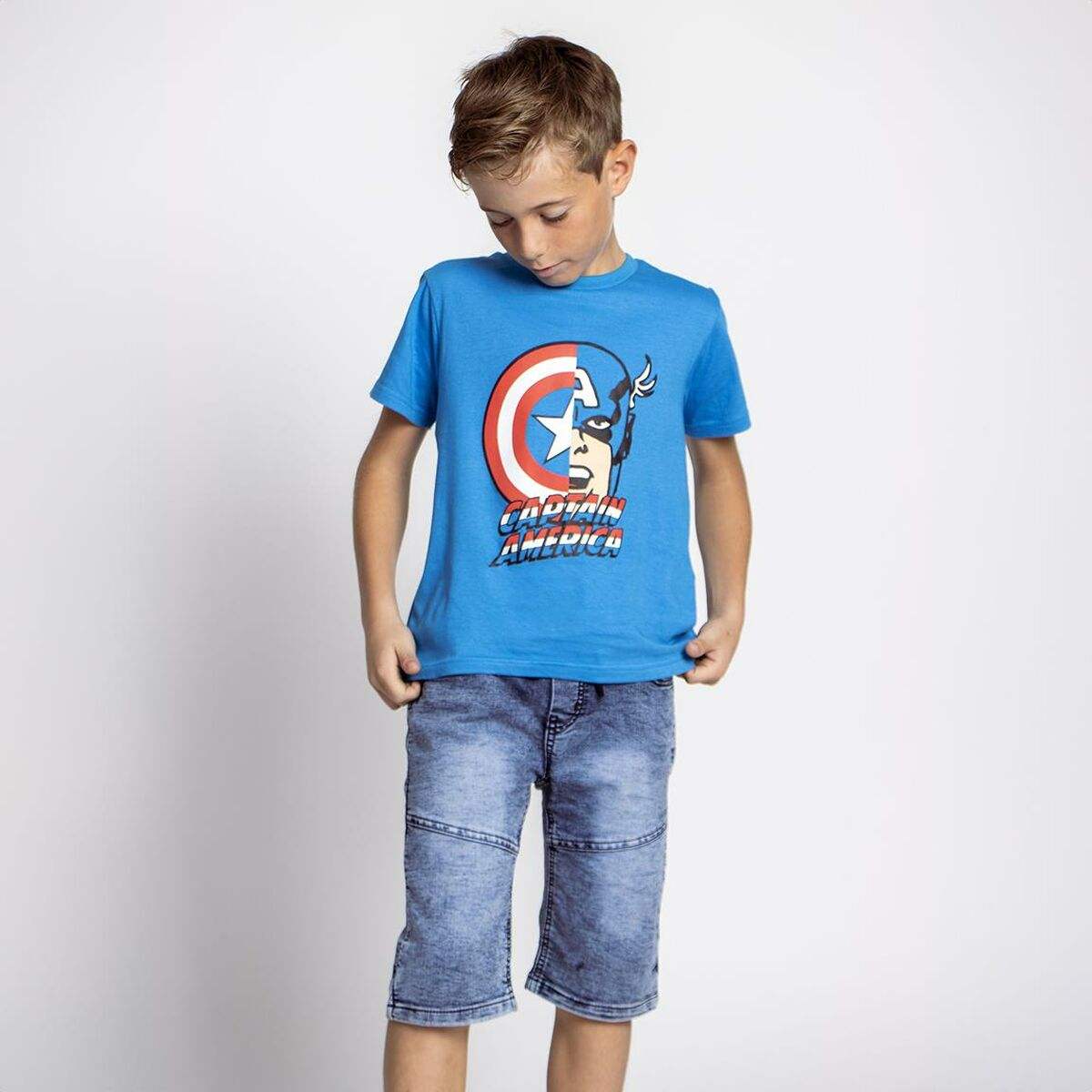 T shirt à manches courtes Enfant The Avengers Bleu