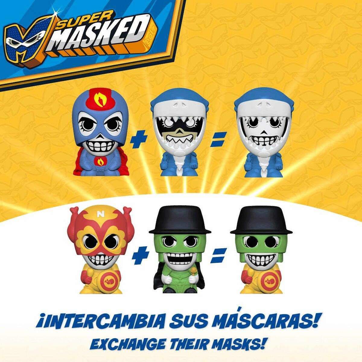 Figurines d’action Eolo Super Masked 3 x 4,5 x 3,5 cm (12 Unités)